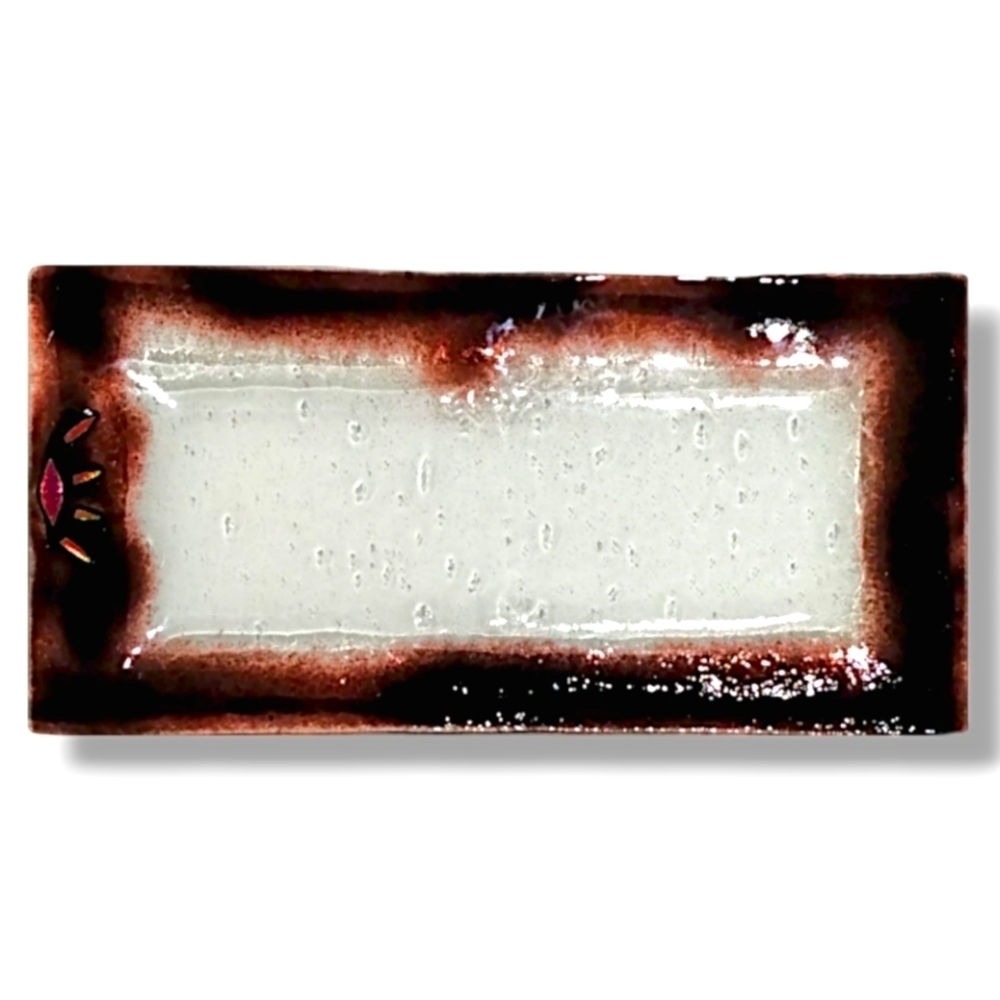 Y2K NS Studio Artisan Signed Fused Glass Serving Tray